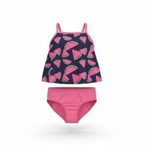 Justice Girls Size 10 Watermelon Tankini Swimsuit Two Piece Pink